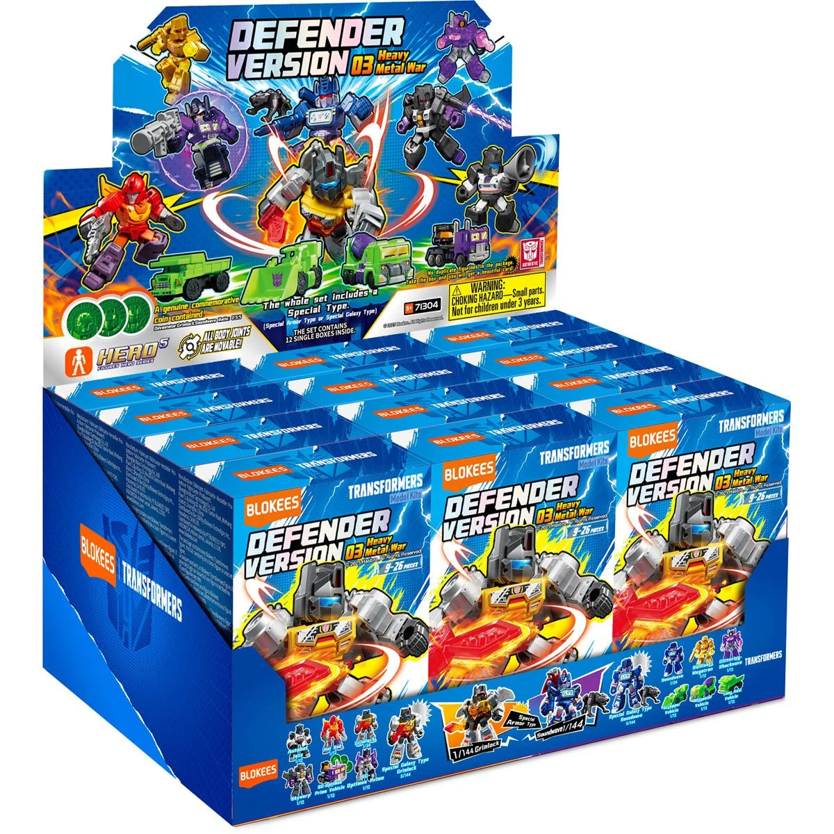 Transformers Defender Version 03 Heavy Metal War Blokees Mini Model Kit Display of 12