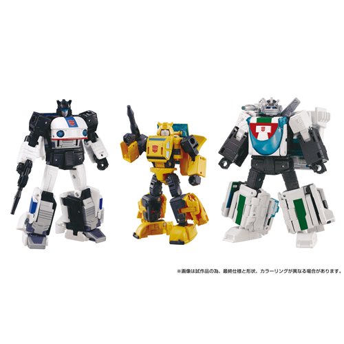 Transformers Dramatic Capture Series DCS-4 Cybertron Chase Jazz, Wheeljack, Bumblebee Set