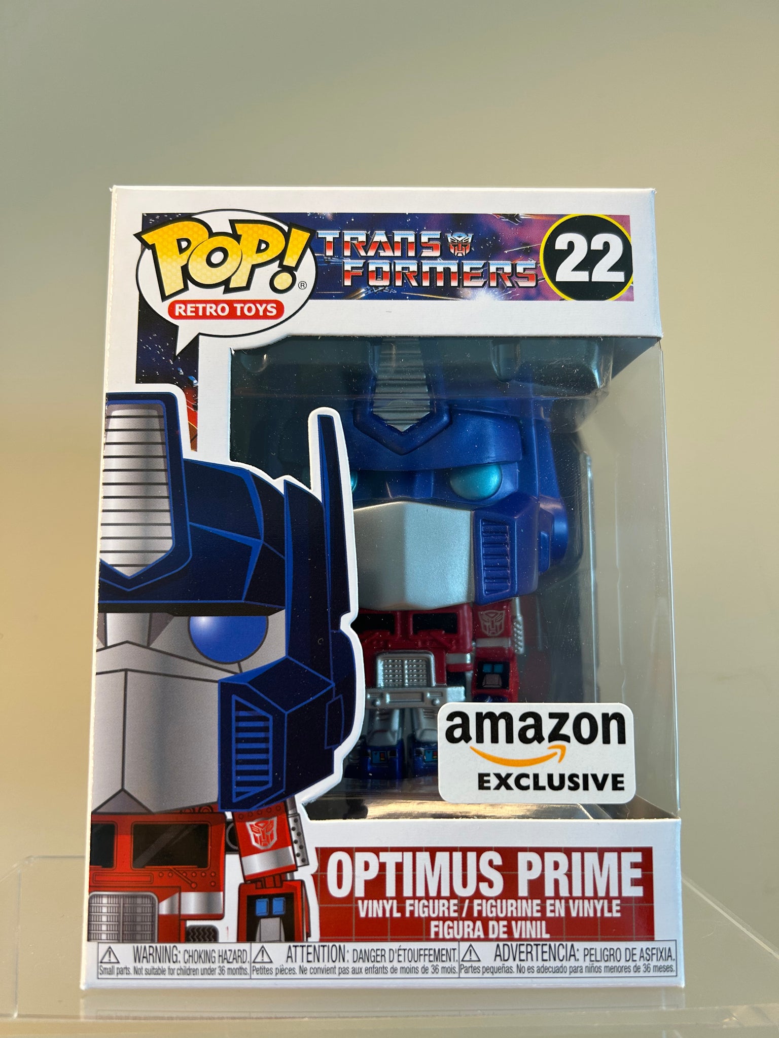 Funko Pop Retro Toys Transformers Optimus Prime Metalic Amazon Exclusive