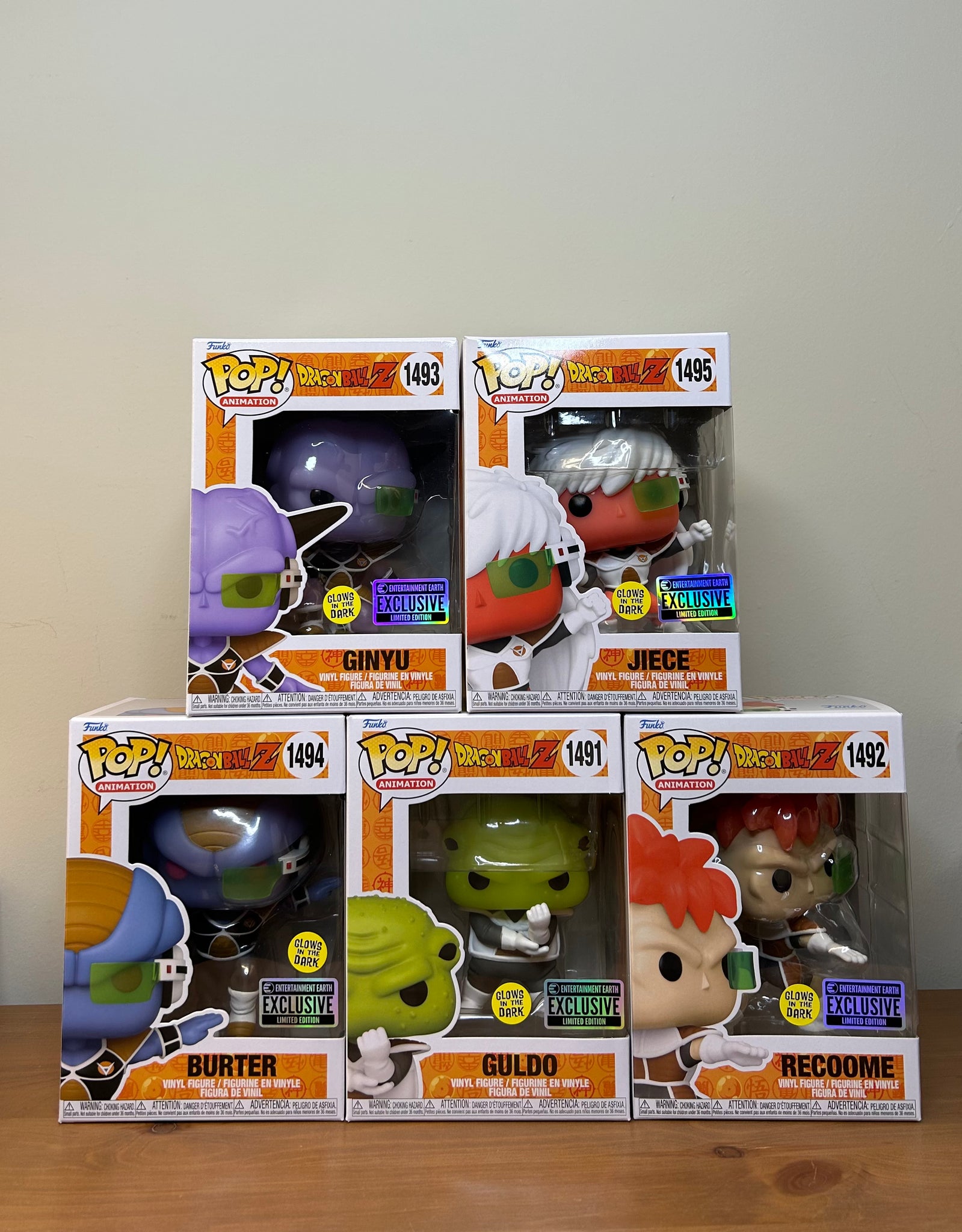 Funko Pop! Dragon Ball Z Ginyu Force Set Glow-in-the-Dark Entertainment Earth Exclusive