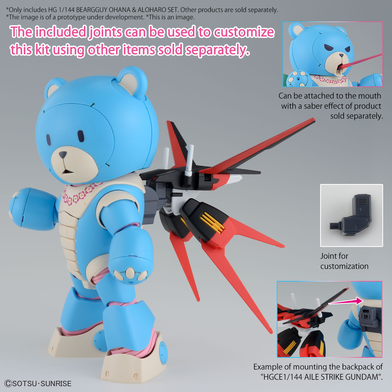 BANDAI HOBBY HG 1/144 BEARGGUY OHANA & ALOHARO SET