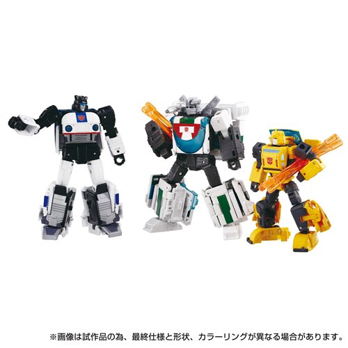 Transformers Dramatic Capture Series DCS-4 Cybertron Chase Jazz, Wheeljack, Bumblebee Set